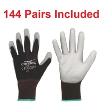 56JK Condor Coated Work Gloves, Knit, Nylon, 144 Pairs