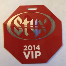 Styx 2014 Tour VIP Laminated Pass  Unused Journey AOR