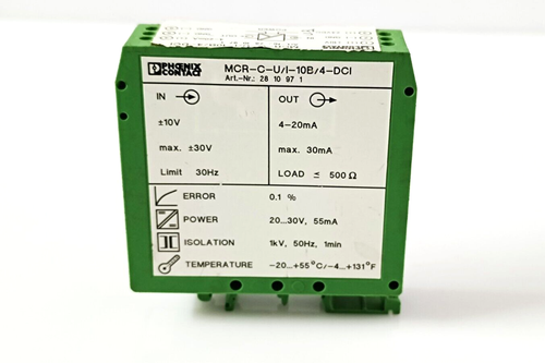 PHOENIX CONTACT MCR-C-U/I-10B/4-DCI SIGNAL CONDITIONER 2810971 MCRCUI10B4DCI
