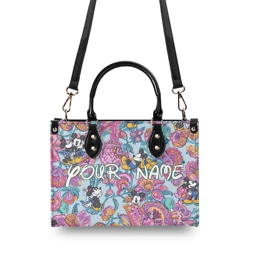 Personalized Mickey Leather Handbag, Disney Lethal Handbag, Gift For Her