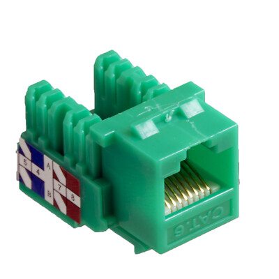 10- RJ45 Cat6 Cat-6 8P8C Keystone Jack GREEN FREE SHIP! TUFF JACKS Quality!