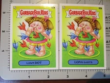 GARBAGE PAIL KIDS lawn darts jarts dot spoof STICKER CARD SET at play 92a 92b Q