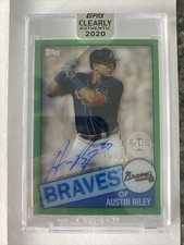 2020 Topps Clearly Authentic Austin Riley 1985 Topps Green Auto #TBA-AR (39/99)