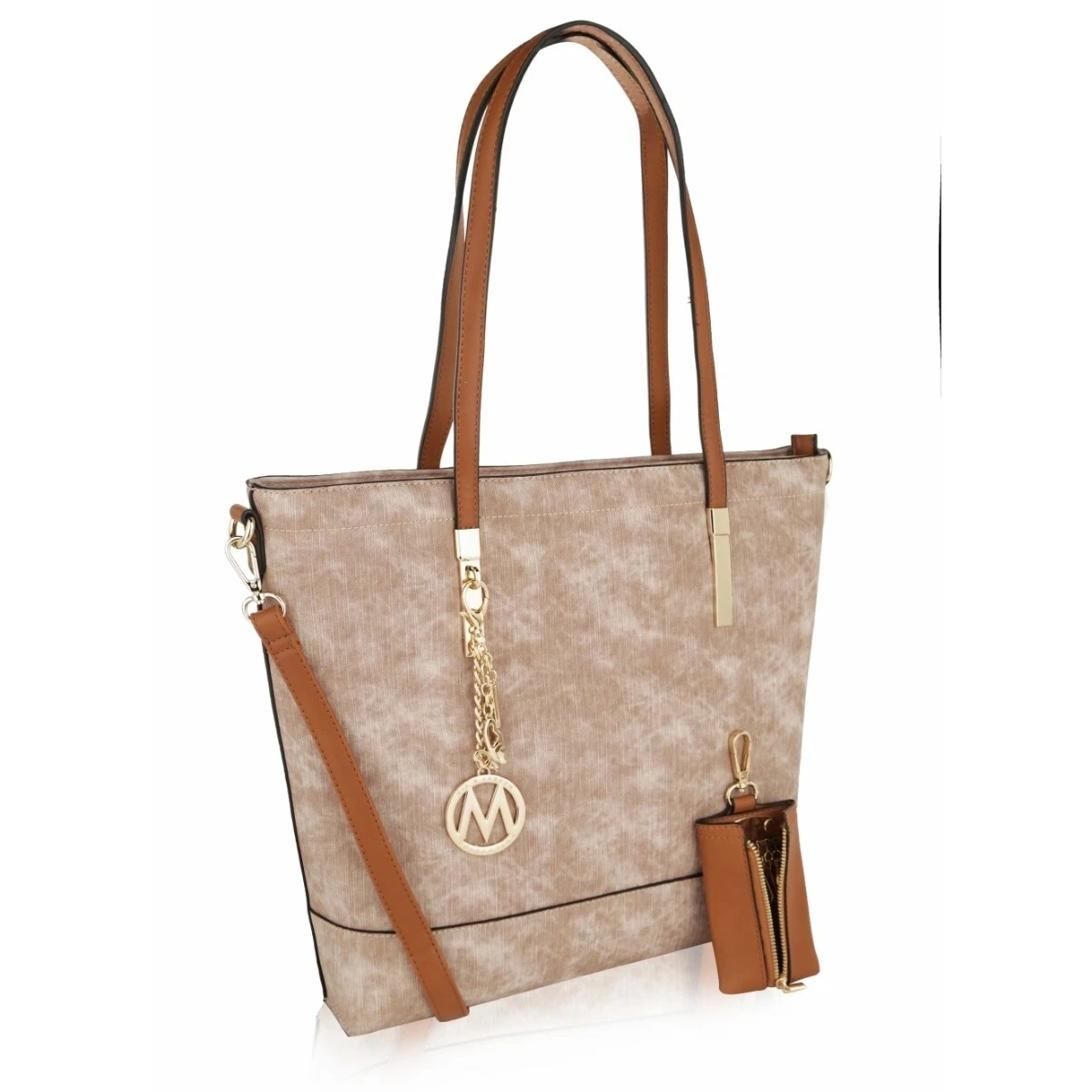 Mkf Collection Franny Vintage Wash Tote Shoulder Handbag With Key