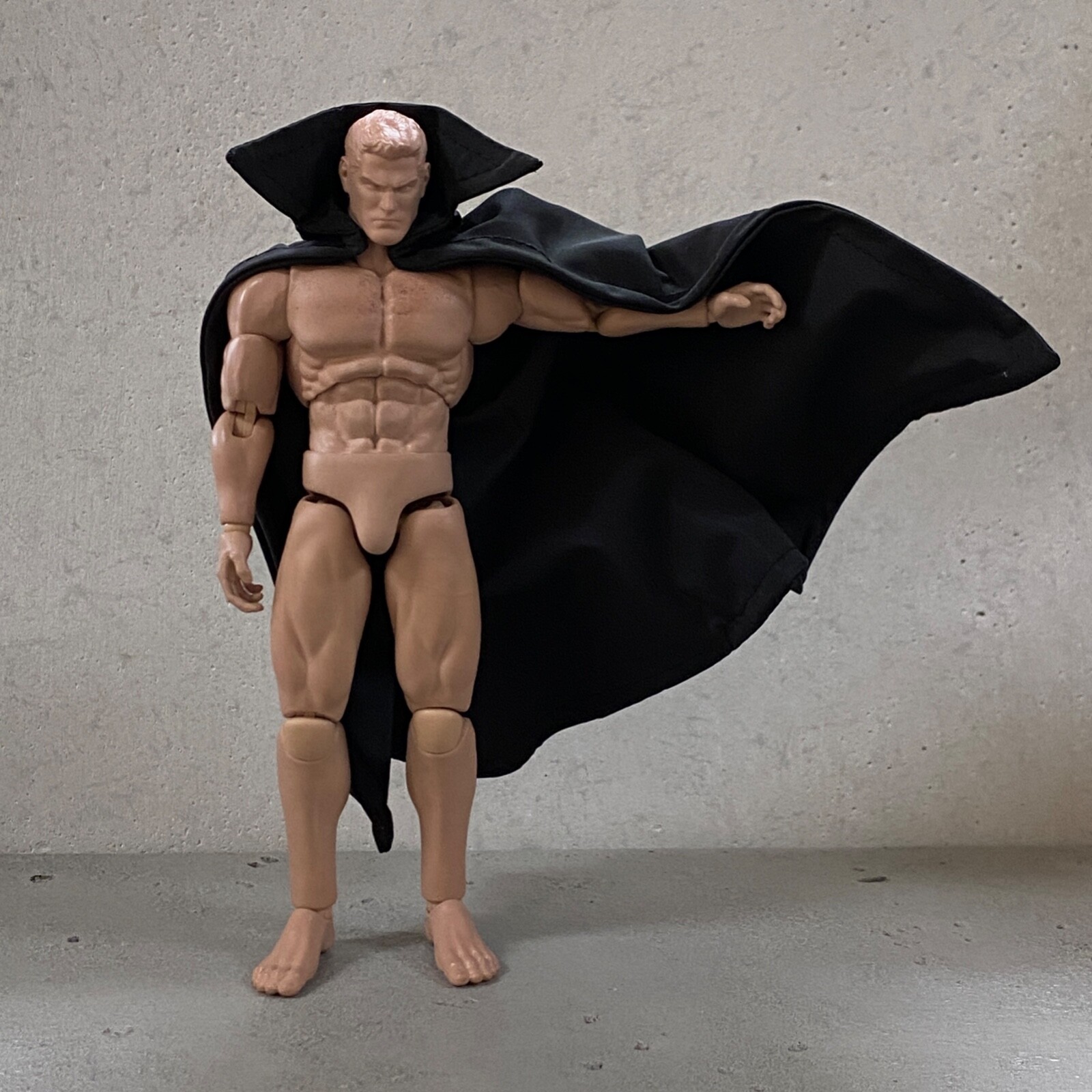SU-C-CBP: 1/12 Black Panther style Wired Collar Cape for 6" Action Figure