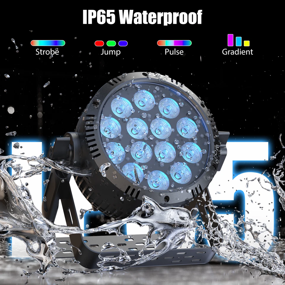280W Waterproof IP65 LED RGBW DMX PAR Stage Light Outdoor Party Garden DJ Show - Image 4 of 4