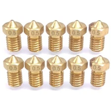 US Stock 10pcs 3D Printer Extruder Brass Nozzle 0.5mm M6 Thread 3mm For E3D