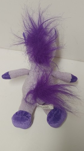 Purple Horse Pony Plush Small 8" Bug Eyed Crazy Hair Lavender Felt A Mart Corp - Picture 4 of 8
