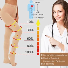 Compression Pantyhose 20-30 mmHg Women's Men's Medical Tights Nurse Stockings