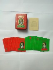 Coca Cola Playing Cards 2 Full Decks 1980 قديم للمقتنيات للمقتنيات Tin Box
