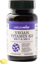 NatureWise Vitamin K2, MK-7 100Mcg and MK-4 500Mcg, Vegan, Non-Gmo, 90 Softgels