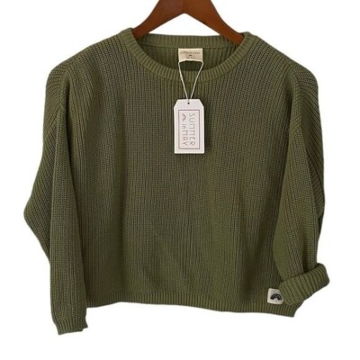 Summer In May Green Knit Oversized Chunky Sweater Size 4/5 NWT