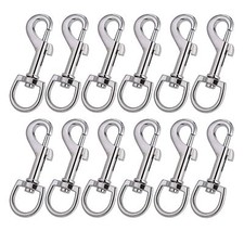 Swivel Snap Hooks, 12 Pcs Metal Heavy Duty Dog Leash Clasp Stainless Steel, M...
