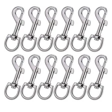 Swivel Snap Hooks, 12 Pcs Metal Heavy Duty Dog Leash Clasp Stainless Steel, M...