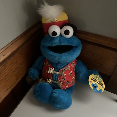 Tyco 1999 Trumpet Playing Cookie Monster Plush Sesame Street Musical Toy Works