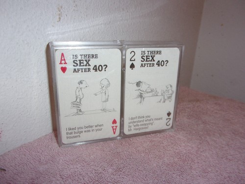 BRAND NEW "IS THERE SEX AFTER 40" 2 DECKS OF PLAYING CARDS FACTORY SEALED CASE - Picture 4 of 5