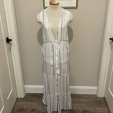 MinkPink - 100% Viscose Deep Plunge Sheer Sleeveless Maxi Dress - Size Medium