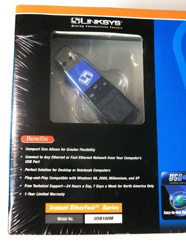 New LINKSYS ETHERFAST COMPACT USB NETWORK ADAPTER, Sealed in Box - Bild 2 von 5
