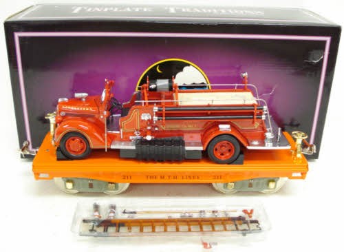 MTH 10-2106 horas Coche plano calibre con camión de bomberos MT/caja | Zustand: New