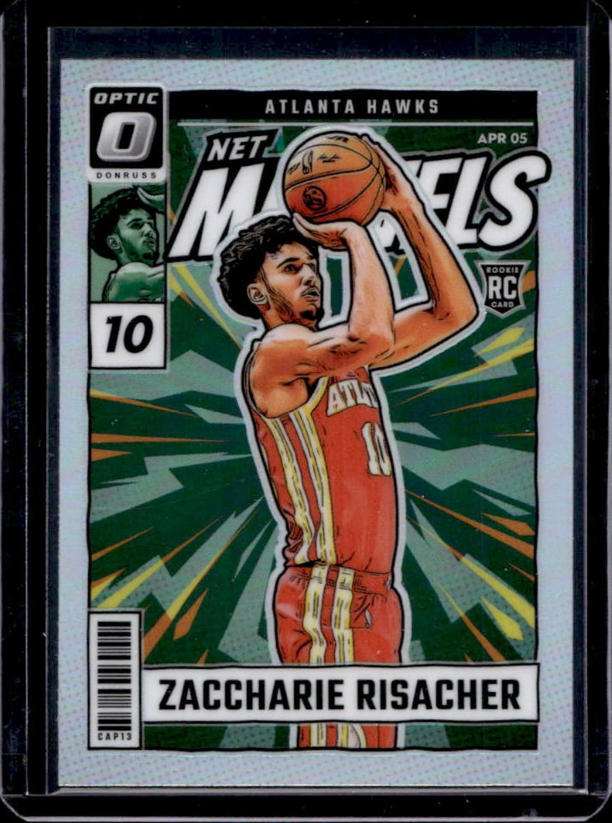 2024-25 Panini Donruss Optic Zaccharie Risacher Net Marvels RC Holo #25 Hawks