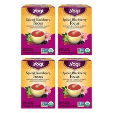 Yogi Spiced Blackberry Focus Tea 16 Count Organic Black Tea with Herbs