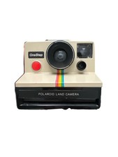 Vintage Original Polaroid SX-70 OneStep White Rainbow Stripe Land Camera