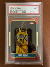 2007 Fleer 1986 Retro Rookies Kevin Durant #143 PSA 9 Rookie Card RC Sonics. rookie card picture