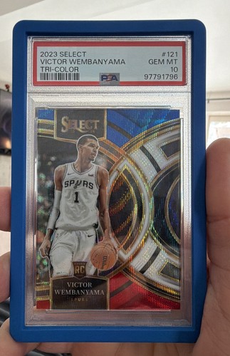 2023-24 Panini Select Premier Level Victor Wembanyama Tri-Color Prizm RC PSA 10