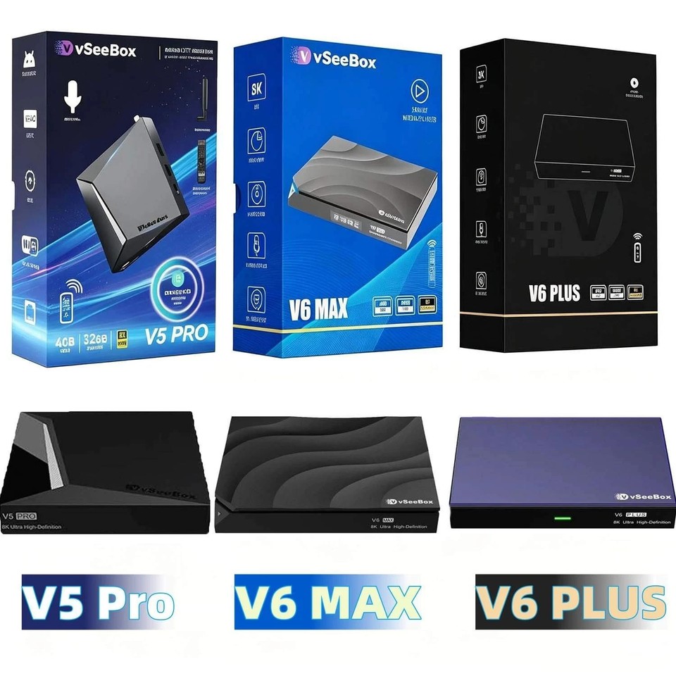 vSeeBox V5 pro, V6 Max, V6 plus ships free New sealed box units