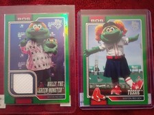 2026 Topps Series 1 Baseball Tessie Red Sox Mascot Green /99  also Wally gr foil