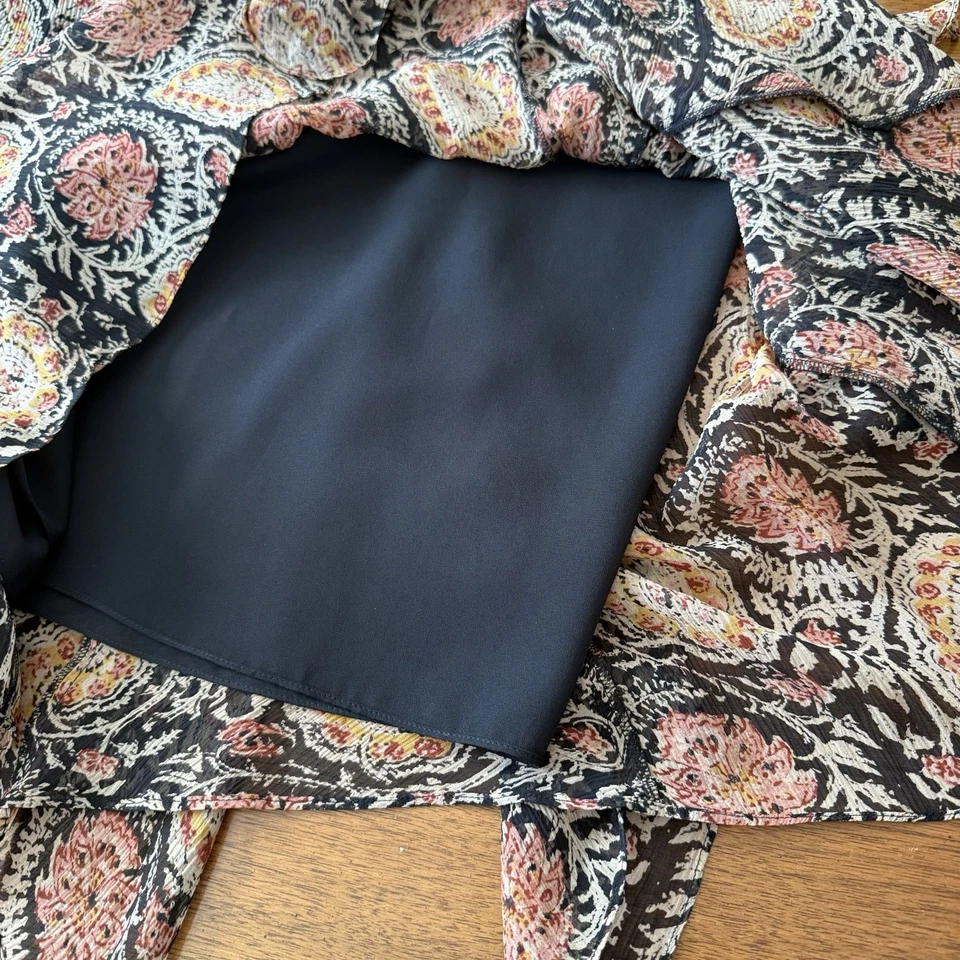 DE COLECCIÓN LRL Ralph Lauren SEDA FLORAL CACHEMIRA BOHO ÉTNICA FLUIDA FALDA MIDI PARA MUJER 14 Foto 4 de 4