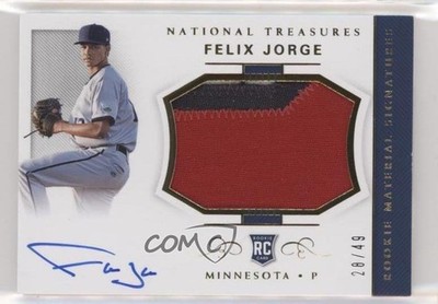 2018 Panini National Treasures Gold 28/49 Felix Jorge #26 Rookie Auto RC 2id