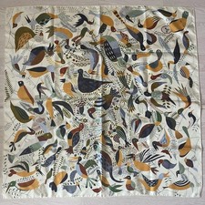 Hermes Carre 90 Birds Ball Scarf Bird Pattern Rare Good Condition Used from JP