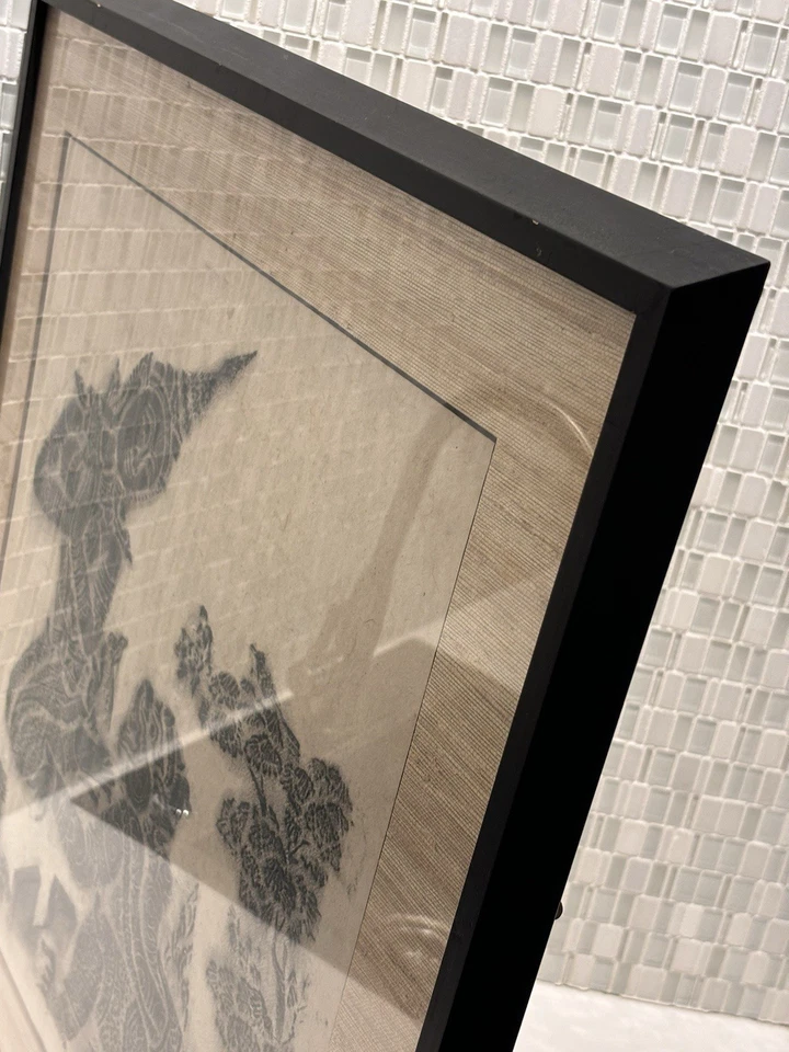 Templo tailandés siamés ramakien budista de colección frotamiento arte tradicional asiático raro Foto 4 de 4