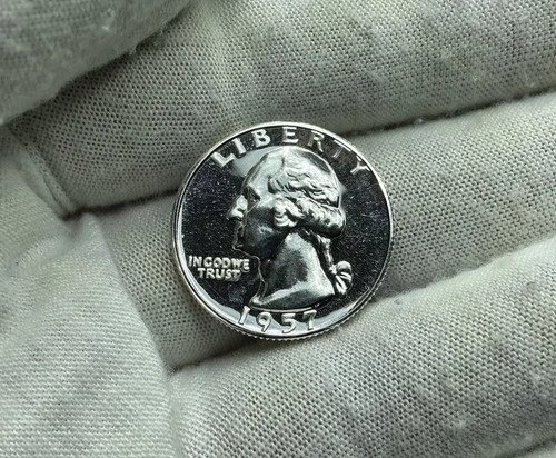 1957 Proof Washington 90% Silver Quarter Gem BU Beautiful Luster F364