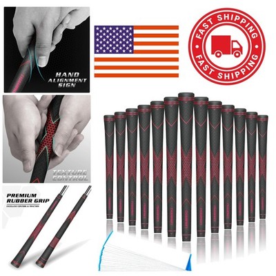 Standard Rubber Golf Grips 13 Pack Taper Profile for Better Swing Performance