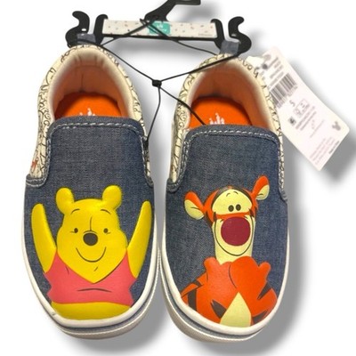 Disney Winnie the Pooh Baby Slip-On Sneakers Size 5 Denim Tigger Canvas Cute