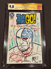 CGC 9.8 TEEN TITANS GO #1 SIGNED & CYBORG SKETCH BEN BISHOP & QUOTE KHARY PAYTON