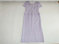 Talbots Women's Maxi Dress Size 10 Short Sleeves Light Purple Linen Blend Lined