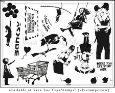 Unmounted Rubber Stamp Plate, Unmounted/Uncut Pink Rubber Stamps