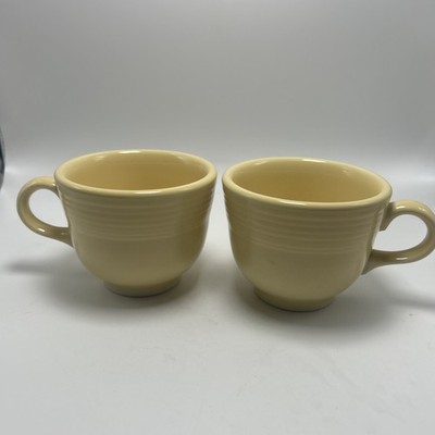 Lot of 2 Fiestaware Yellow Tea Coffee Cups Fiesta Homer Laughlin