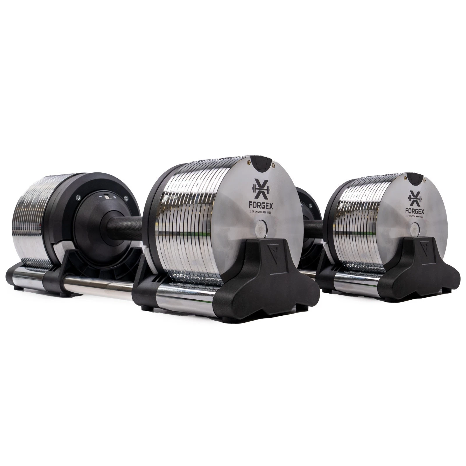 FORGEX 24kg Premium Adjustable Dumbbells 1kg Increments (3-24kg) Pair - Chrome
Opens in a new window