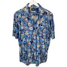 Vintage Leisure Shirt Floral Print Short Sleeve Men's Size 16 Bold 70s
