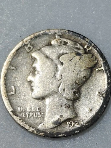 1925-D Mercury Dime- Silver- Scarce Better Date No Reserve