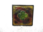 Antique TIFFANY STUDIOS Favrile Art Glass 3" Tile 4-Leaf Clover Design