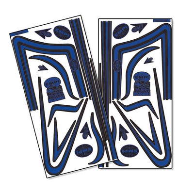 EMPI GTV C-Stripe Decal Set, Black with Navy Outline Dunebuggy & VW