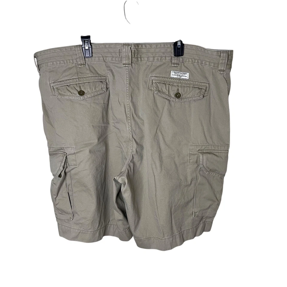 Polo Ralph Lauren Cargo Shorts Men’s 46 Big Beige Cotton Cargo Pockets - Image 2 of 4
