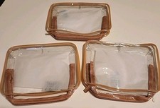 Qty 3 PACKISM Clear Makeup Bag - TSA Approved Toiletry Bag for Travel Size