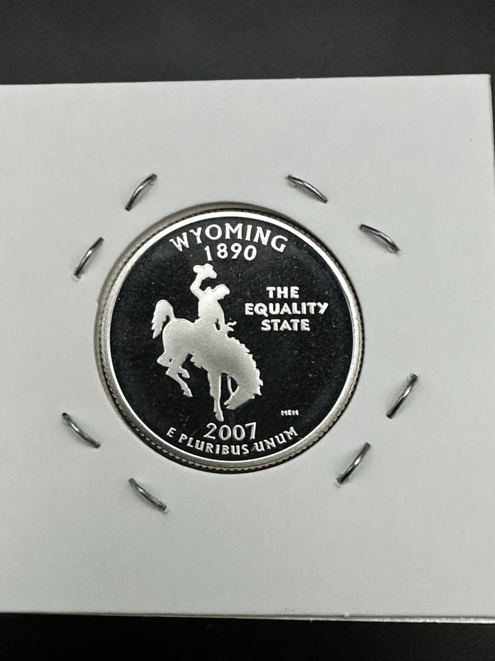2007-S Wyoming Quarter 90% Silver Proof GEM DCAM Deep Cameo Coin - Image 4 of 4