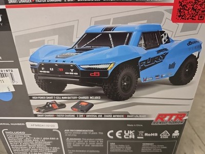 ARRMA ARA3221ST2 1/10 FURY MEGA 550 2WD SC Truck RTR w/Battery & Charger Blue